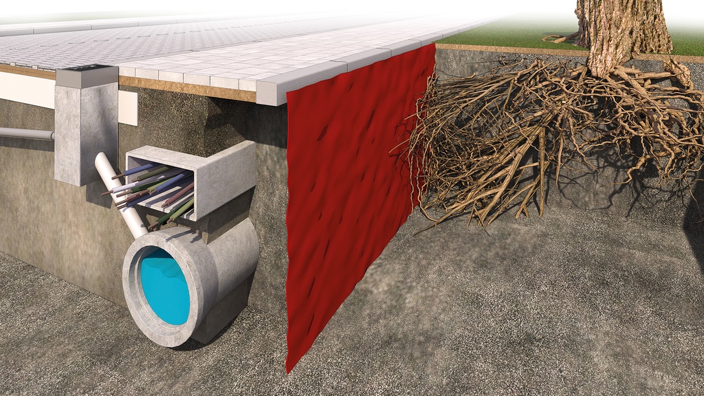 Wurzelschutzvlies ROOTBARRIER® 325, 50 m lang, 100 cm breit