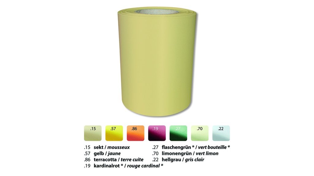 Ruban jaune, largeur 125 mm, 25 m