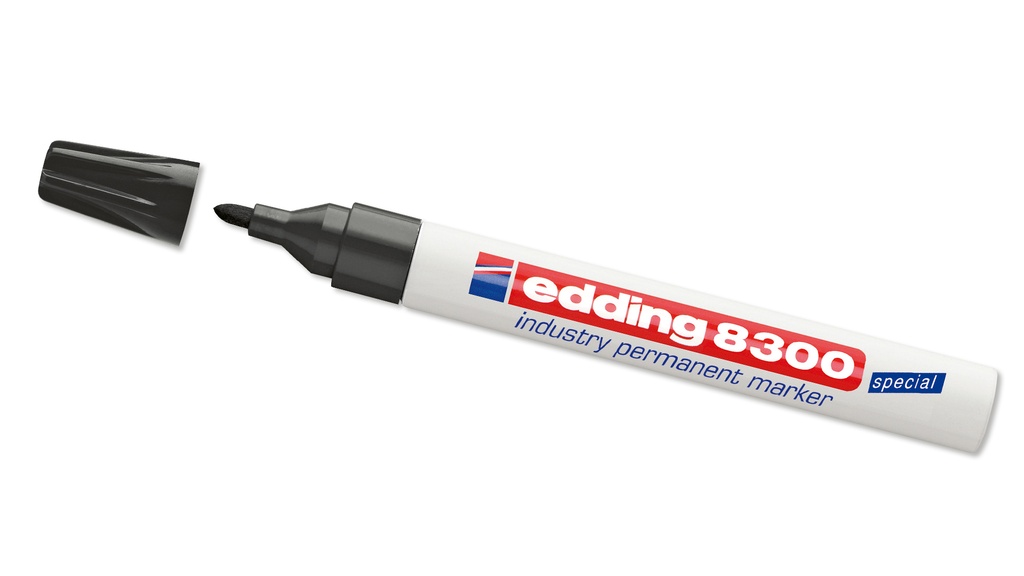 Marqueur permanent «EDDING 8300», noir, largeur du trait env. 1.5-3 mm