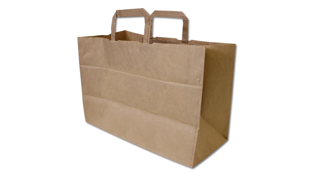 Papiertragetaschen Kraftpapier braun/naturfarben, 35/17 x 24.5 cm, 50 Stück