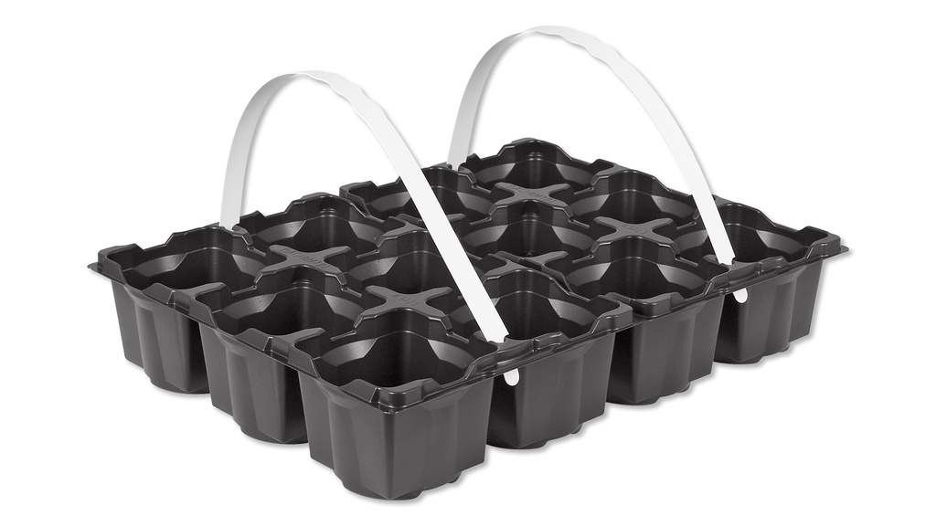 Tragepackung 12 (2x6) Mulden, Topfmass 9/9 cm, ohne Tragegriff