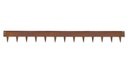 Bordure en acier broches fixes, rouillée, 2.5 mm x 10 cm, longueur 225 cm
