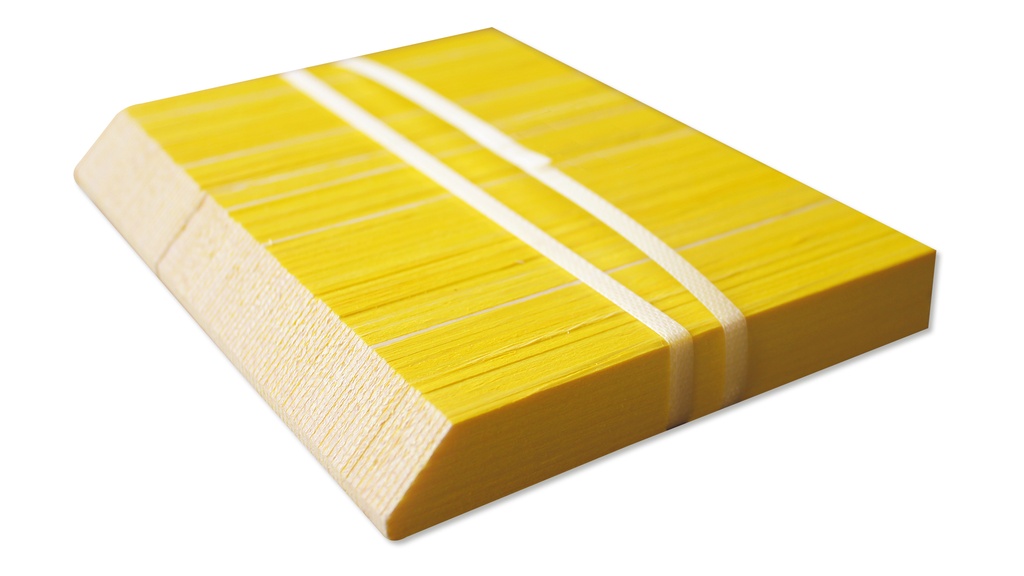 Spaltetiketten aus Holz gelb, 100 x 10 mm, Bund à 100 Stück