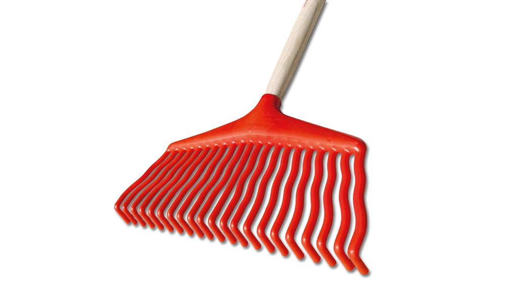 Balai à feuilles en plastique rouge, largeur 36 cm