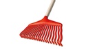 Balai à feuilles en plastique rouge, largeur 36 cm