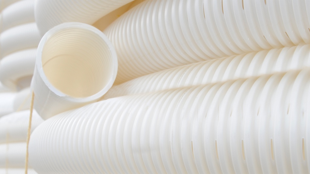 Tube drain perforé couleur blanc, DN 80, rouleau de 50 m