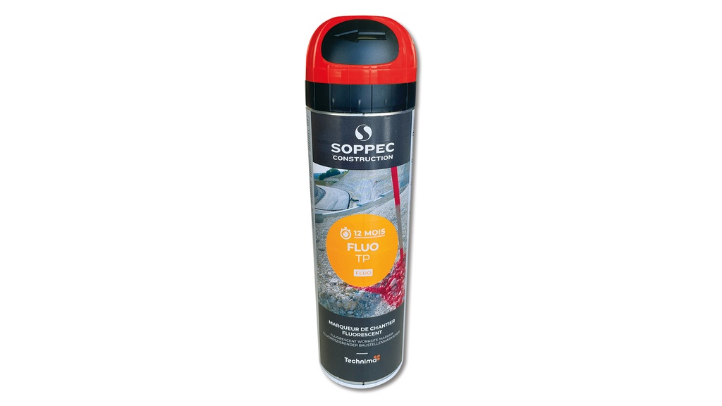 Spray de marquage fluorescent couleur rouge 500 ml