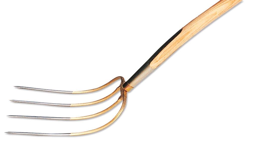 Düngergabel 4 Zinken, mit Federdülle, Stiel 135 cm