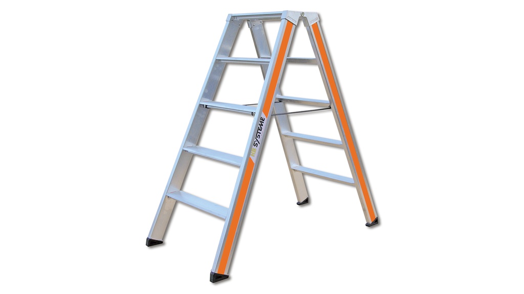 Doppelstufenleiter aus Aluminium, 2 x 5 Stufen, 1.21 m