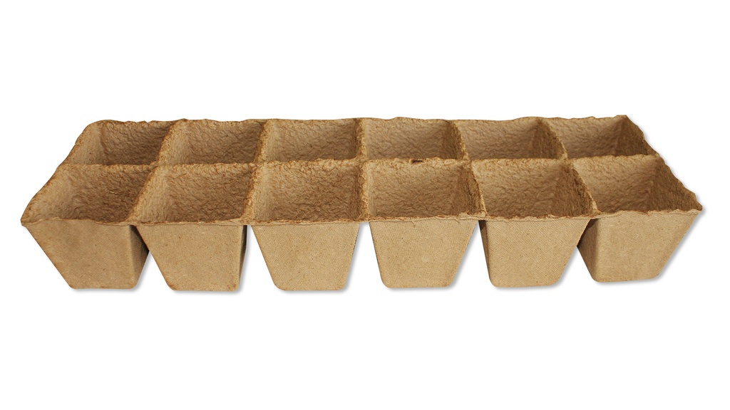FERTIL-POT 8 x 8 cm viereckig, Strip à 12 Töpfe (2x6)