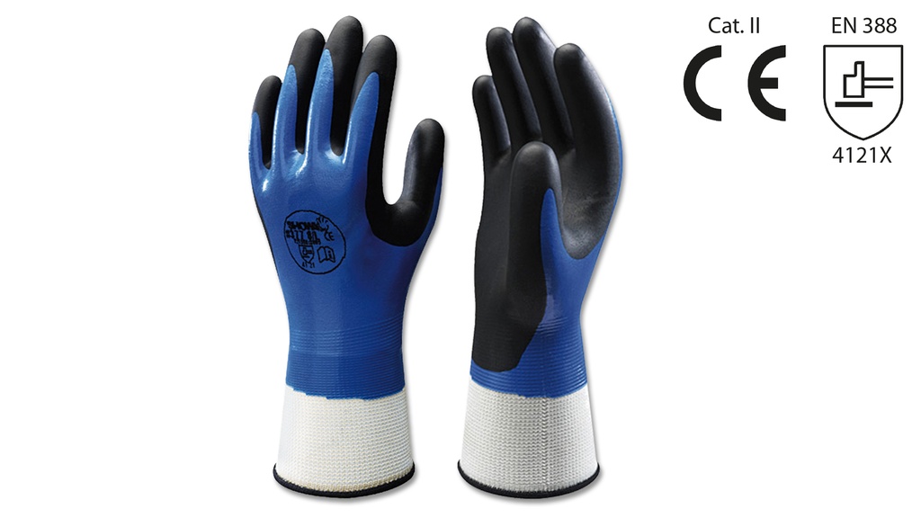 Gants de protection SHOWA bleu/noir, taille 8/L