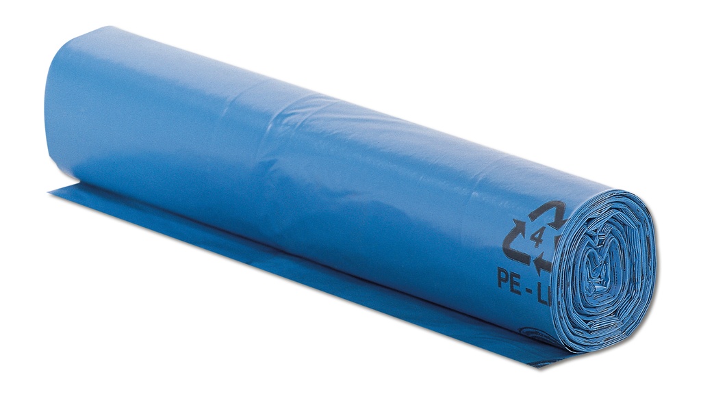 Sac poubelle bleu 120 litres, rouleau de 25 sacs