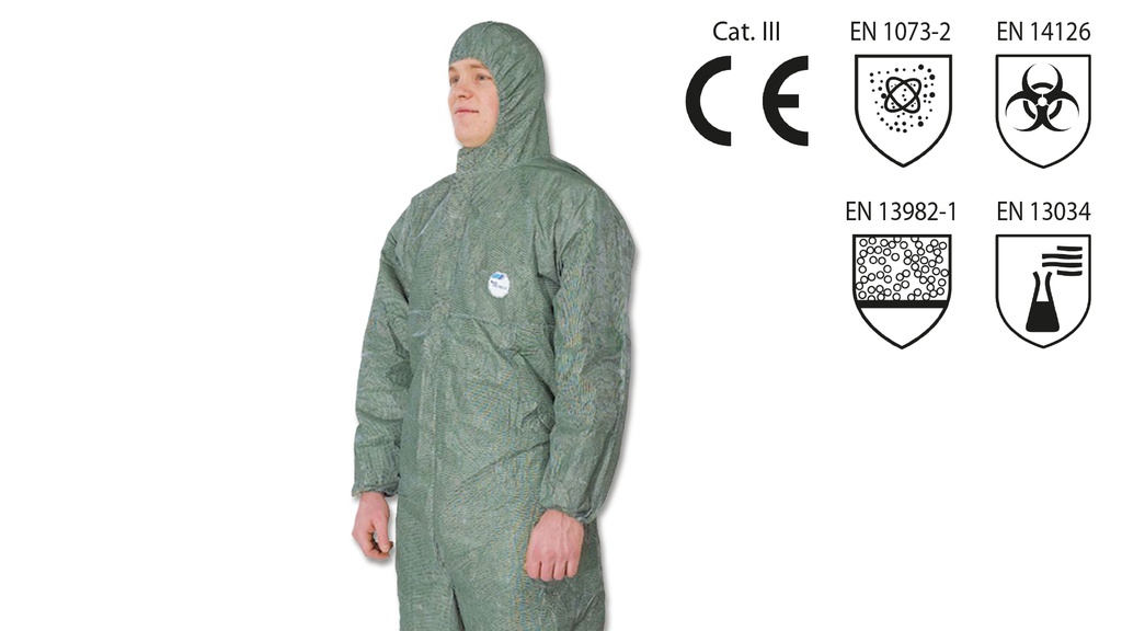 Combinaison de protection type 5 et 6 TYVEK vert, taille L