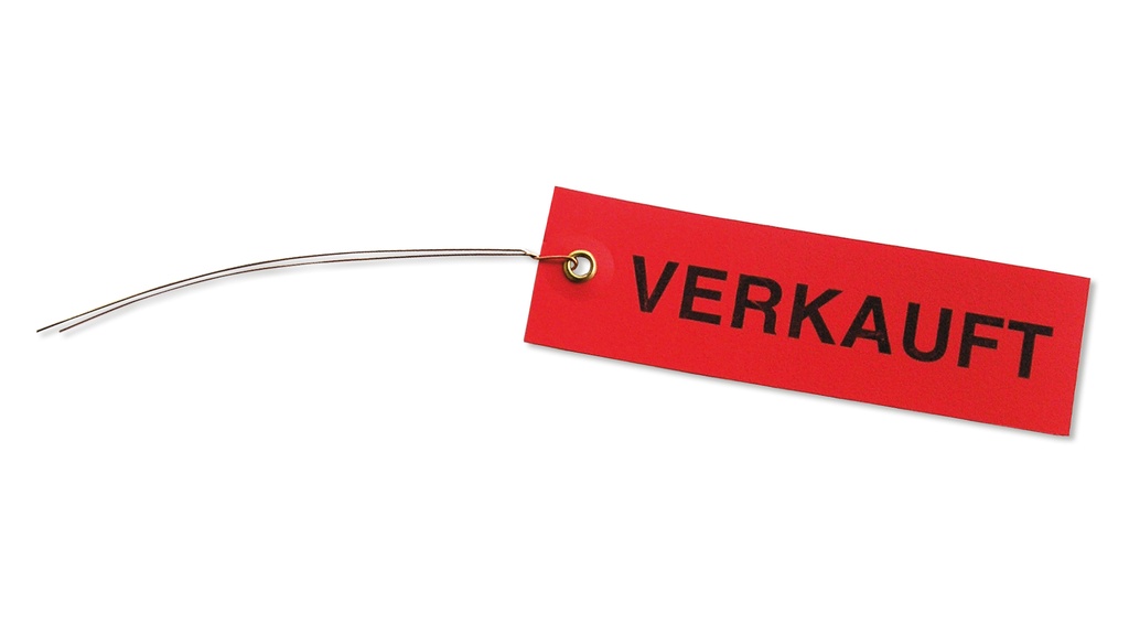 Étiquettes à suspendre VERKAUFT rouge 100 x 30 mm, 250 pièces