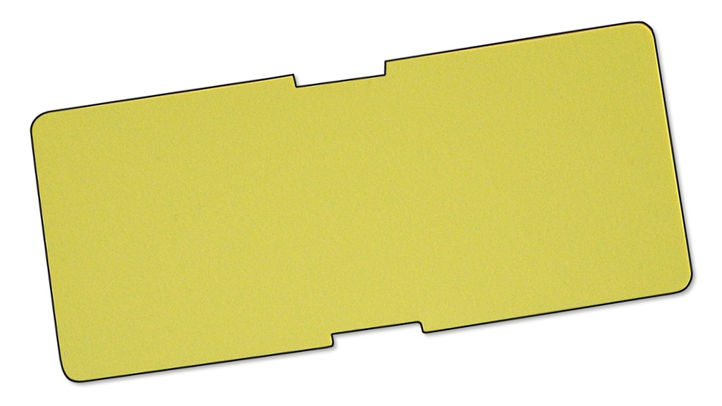 Feuilles d’étiquette jaune 10 x 4.3 cm, botte de 100 pièces
