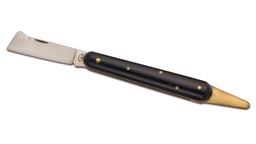 [200.467] Okuliermesser schwarz, mit festem Messinglöser, 10.5 cm lang