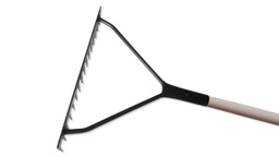 [204.683] Râteau à goudron avec barre en V, 16 dents droites, largeur 44 cm, manche 170 cm