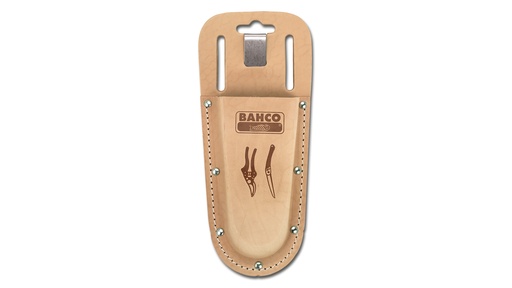 Etui pour sécateurs, en cuir, avec clip métal