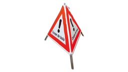 [210.221] TRIOPAN-Faltsignal, Signal 1.30 «Coupe de bois», tagesleuchtend, Grösse 60 cm