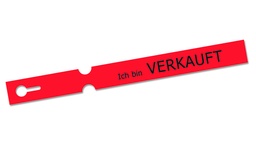 [418.631] Schlaufenetiketten rot 260 x 25mm "Ich bin VERKAUFT", Rolle à 2'000 Stück